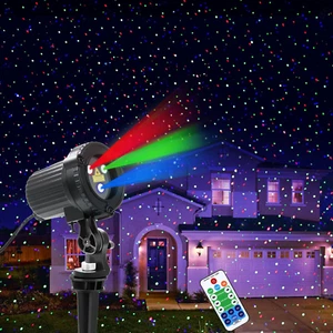 Christmas Laser Lights, Outdoor Garden Laser Lights Projector with Moving RGB Wa - Picture 1 of 12