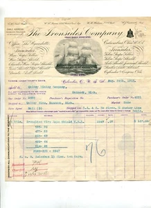 Vintage Illustrated Billhead THE IRONSIDES CO Columbus OH 1903 wire rope - Bild 1 von 2