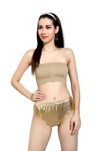 Ladies Golden Underwear Panties Women's Gold Metallic Shiny Briefs Knickers - Picture 1 of 4