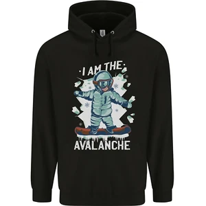 Snowboarding I Am the Avalanche Funny Childrens Kids Hoodie - Picture 1 of 11