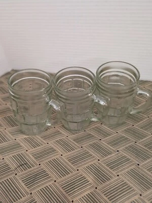 Lote de (3) vasos de cerveza/cerveza de raíz vintage de media pinta Foto 1 de 4