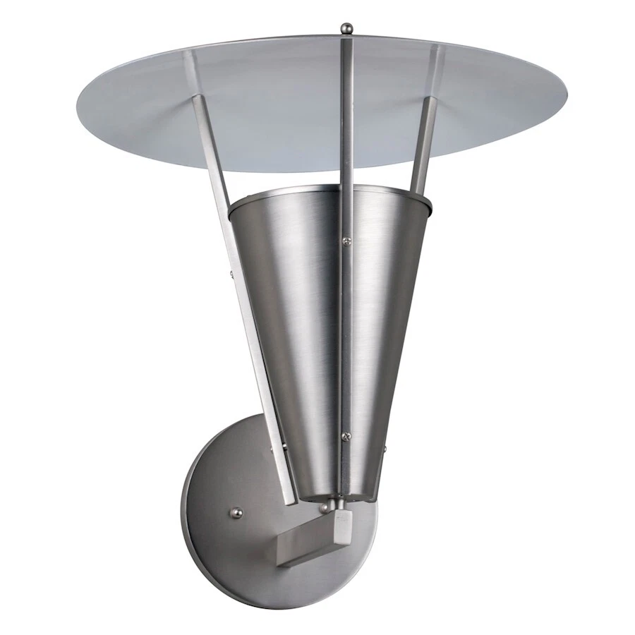 Forte Lighting 1-Light 15.25" Outdoor Wall Light, Brushed Nickel - 1160-01-55 - Image 1 of 1