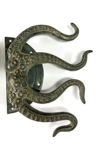 strong RUSTIC brass Stunning Large Octopus Solid Polished Brass Door Handle GRAB - Picture 1 of 10