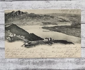 AK Rigi Kulm Panorama Bergmwassiv See Architektur Ansichtskarte Vintage Deko alt - Picture 1 of 2