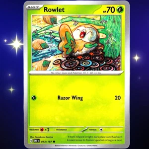 Rowlet - Común - Juego de cartas coleccionables Pokémon Llamas de obsidiana escarlata y violeta #013/197 - Imagen 1 de 3