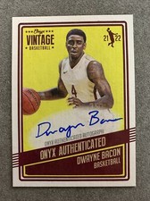 DWAYNE BACON 2021 ONYX VINTAGE AUTO SIGNED CARD BLUE  /50 🔥 PWE