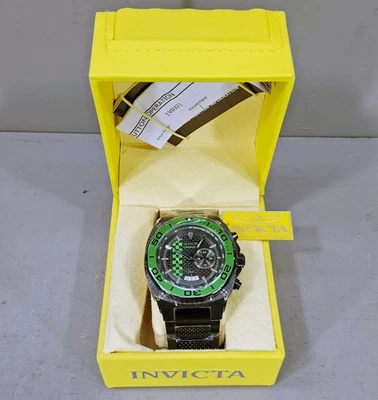 Invicta Model 33199 Speedway Green/Black Men's Quartz Watch NEEDS BATTERY *NIB* - image 1 of 4