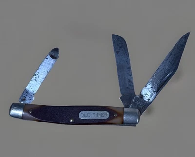 Navaja de Bolsillo Plegable Vintage Schrade Old Timer EE. UU. 340T de 3 Hojas Stockman Foto 1 de 4