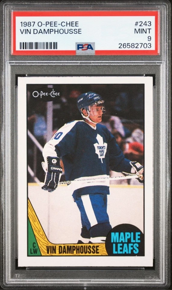 PSA 9 Vin Vincent Damphousse 1987 O-Pee-Chee OPC RC MINT - Image 1 of 2