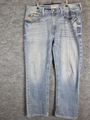 Ariat M2 Jeans Mens 38x32 Blue Relaxed Boot Cut Traditional Work Western Denim - image 1 of 4