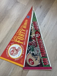 Vintage San Francisco 49ers Pennant Lot - Super Bowl 1982 & Bubba Paris Auto - Picture 1 of 4