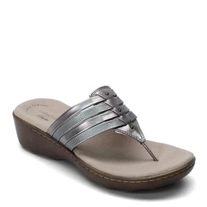 Sandalias de cuña Clarks para mujer Phebe Carman con tiras metálicas de bronce talla 9,5 M - Imagen 1 de 12