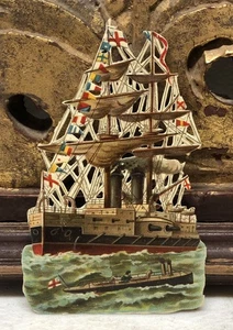 Victorian Die Cut Scrap of a Boat - Listing 4 - Picture 1 of 5