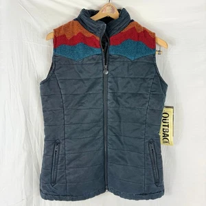 NWT Outback Trading Co Puffer Vest Women's Small Navy Blue Aspen Aztec 29820 - Picture 1 of 8