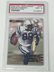 2000 Coll. Edge Graded Marvin Harrison Uncirculated #147 PSA MINT 9 - Bild 1 von 3