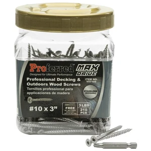 MAX Drive Professional Decking & Outdoor Wood Screws, Stainless Steel, #10 X ... - Picture 1 of 2