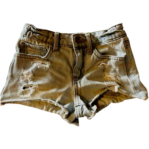 Forever 21 Kids girl's blue denim adjustable cut off distressed shorts sz 5/6 - Picture 1 of 5