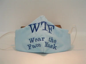 New Adult Blue WTF Face Mask - Picture 1 of 3