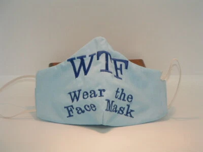 New Adult Blue WTF Face Mask - Image 1 of 3