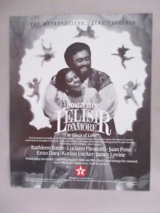 Luciano Pavarotti in "L'Elisir d'Amore" PRINT AD - 1992 ~~ The Elixir of Love