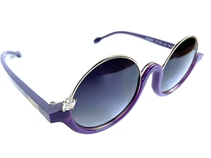 Nuevas gafas de sol polarizadas Gianfranco Ferre GFF93 redondas púrpuras con cristal para mujer - Imagen 1 de 5