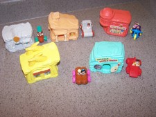 5- 1994 McDonald's FLINTSTONES Happy Meal Toys- Houses & Cars