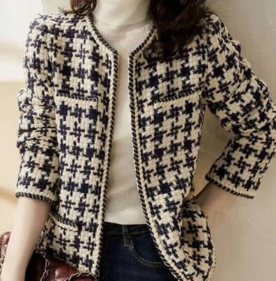 BNWOT Black & White Liwisi Tweed Plaid Blazer - S - Image 1 of 3