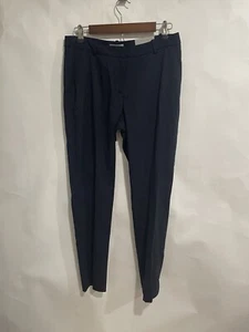 HM Slim Dress Pants Navy Blue Plaid Size 8 Women’s Skinny Pants - Picture 1 of 7