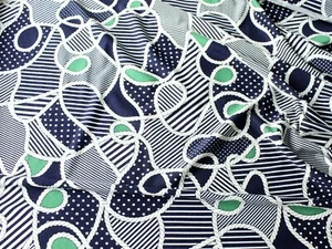 0,5 m "Marítimo", jersey de viscosa, 140 cm de ancho, (14,90 €/m), cuerdas, puntos, rayas - Imagen 1 de 2