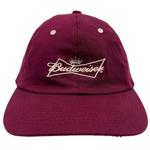 Gorra Budweiser Snap Back Borgoña Rojo Brote Cerveza Logo Exterior Ajustable Para Hombre - Imagen 1 de 10