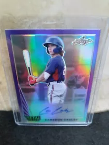2021 Cameron Cauley Leaf Metal Draft Purple Refractor #LA-CC1-Auto-Texas-12/25! - Picture 1 of 2