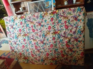 Indian tein Size Kantha Handmade Bird Print Quilt Throw Bedspread Blanket Ralli - Picture 1 of 1