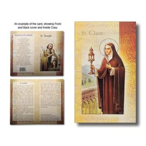 Saint Clare Biography Card 80 x 135mm Folded, Gold Foiled - Picture 1 of 1