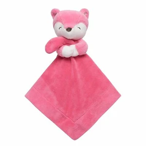 Rare HTF Carters Salmon Pink Fox Rattle Security Blanket Satin Plush Baby Toy - Picture 1 of 12