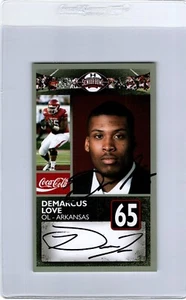 Tarjeta autógrafa Senior Bowl 2011 Demarcus Love Arkansas RAZORBACKS Vikings - Imagen 1 de 2