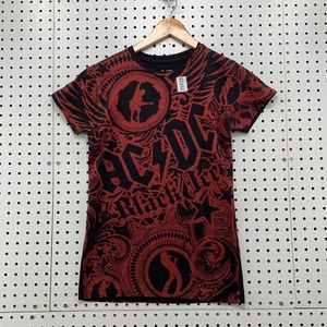 Liquid Blue ACDC Band Shirt Girls Medium Black Red AOP All Over Print 15x24 - Picture 1 of 17