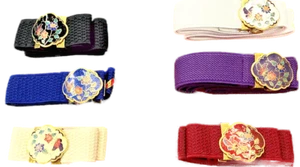 Cinturón Cloisonne Hebilla Mariposa Flor Multicolor Medio Esmalte Mujer Fino NUEVO - Imagen 1 de 11