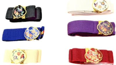 Cinturón Cloisonne Hebilla Mariposa Flor Multicolor Medio Esmalte Mujer Fino NUEVO Foto 1 de 4