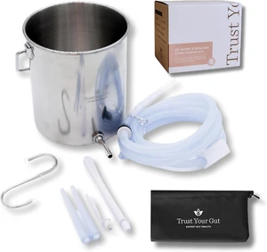 Coffee Enema Kit, Stainless Steel Colon Cleansing Enema Bucket Kit, Home Colonic - Picture 1 of 7