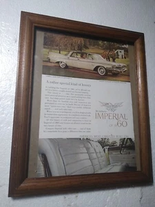 Chrysler Imperial Crown 1960 Print Ad  unmatted 6.5x10 in a vintage 8x10" frame - Picture 1 of 4
