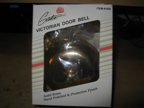 Gatco #1500 Victorian Style Brass Mechanical Doorbell - NEW OLD STOCK Cover