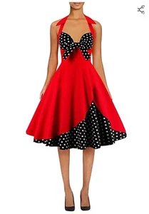 Womens 1950s Retro Rockabilly Princess Cosplay Dress Floral 50's Party Gown - Picture 1 of 7