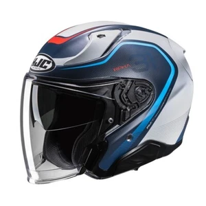 HJC CASCO JET RPHA31 KOUV SEMI FLAT BLU ROSSO GRIGIO CHIARO TG.L - Picture 1 of 3