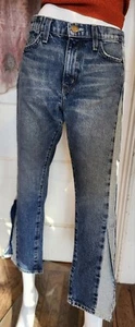 Current Elliot Re-engineered Straight Denim Crop Slit Flare Women's Size 30 NWT - Picture 1 of 10