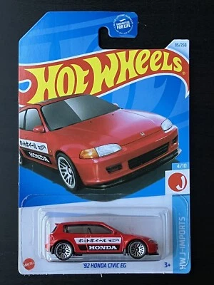 2024 Hot Wheels - '92 Honda Civic EG - HW J-Imports (Red) - **ERROR** - VHTF - Image 1 of 4