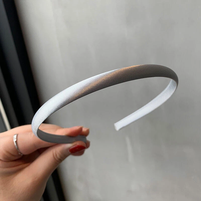 Argola de cabelo fino antiderrapante cor doce cetim tiara feminina menina ferramenta de modelagem faça você mesmo - Imagem 1 de 1