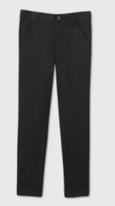 Cat & Jack Boys Flat Front Stretch Uniform Skinny Pants Color Ebony Size 5 - Picture 1 of 2