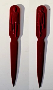 Brieföffner Vintage Fuller Mann & Frau weinrot 8" Verkaufsgeschäft 50er 60er MCM - Bild 1 von 6