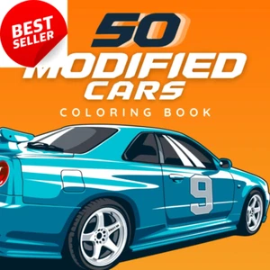 50 Modified Cars Coloring Book: Fun & Easy Car Designs - Picture 1 of 12