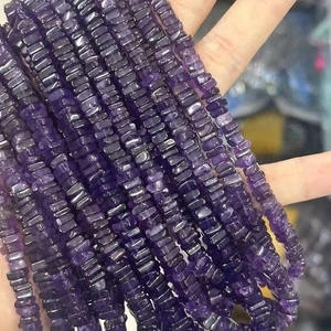 Cuentas espaciadoras de disco cuadrado de amatista Uruguay natural de alta calidad para fabricación de joyas - Imagen 1 de 8